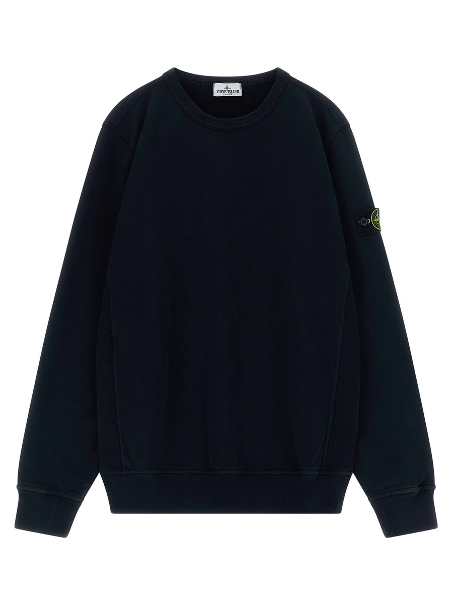 سويت شيرت Stone Island Junior بتصميم شعار وقبة دائرية الرقبة — كحلي