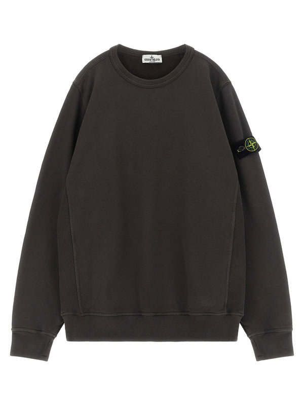 سويت شيرت Stone Island Junior بتصميم شعار — رمادي أنثراسايت