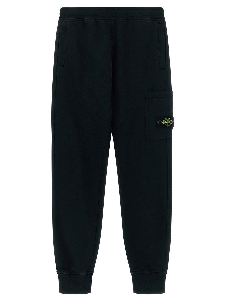 بنطلون رياضي كارغو Stone Island Junior بشعار شعار — أسود