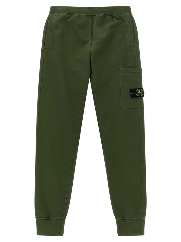 بنطلون كارجو Stone Island Junior جيب مع رقعة شعار — أخضر زيتوني