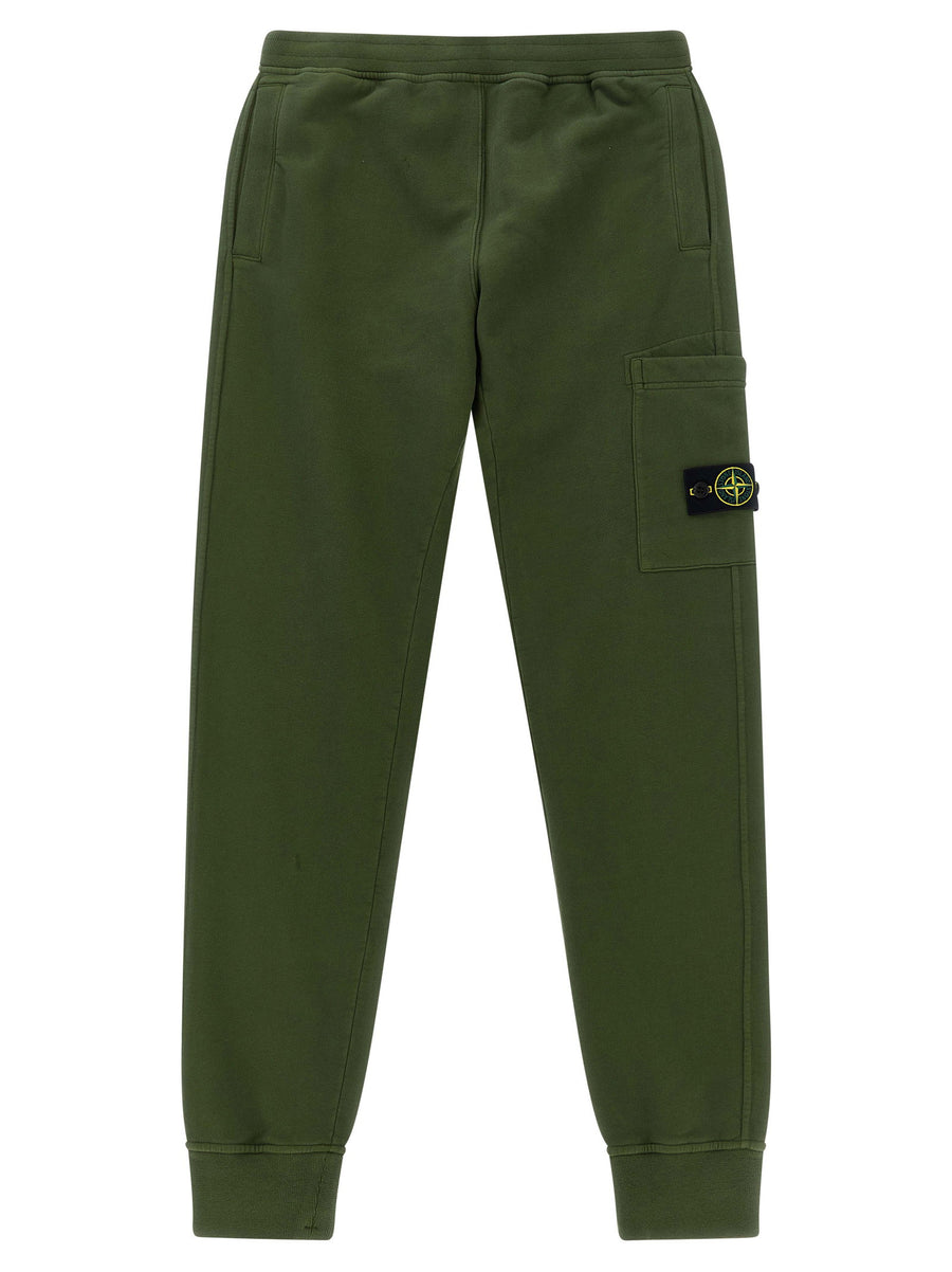 بنطلون كارجو Stone Island Junior جيب مع رقعة شعار — أخضر زيتوني