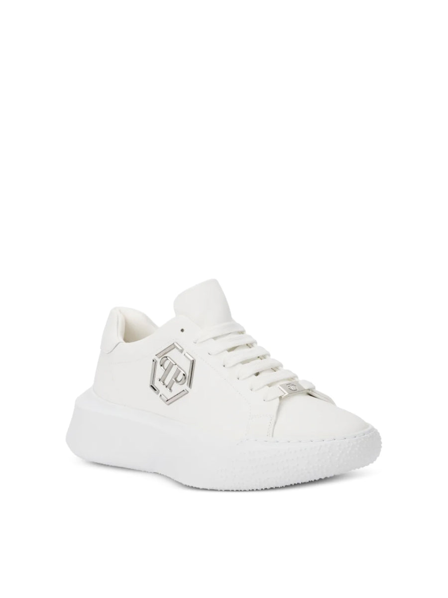 Philipp Plein Leather upper sneaker in white