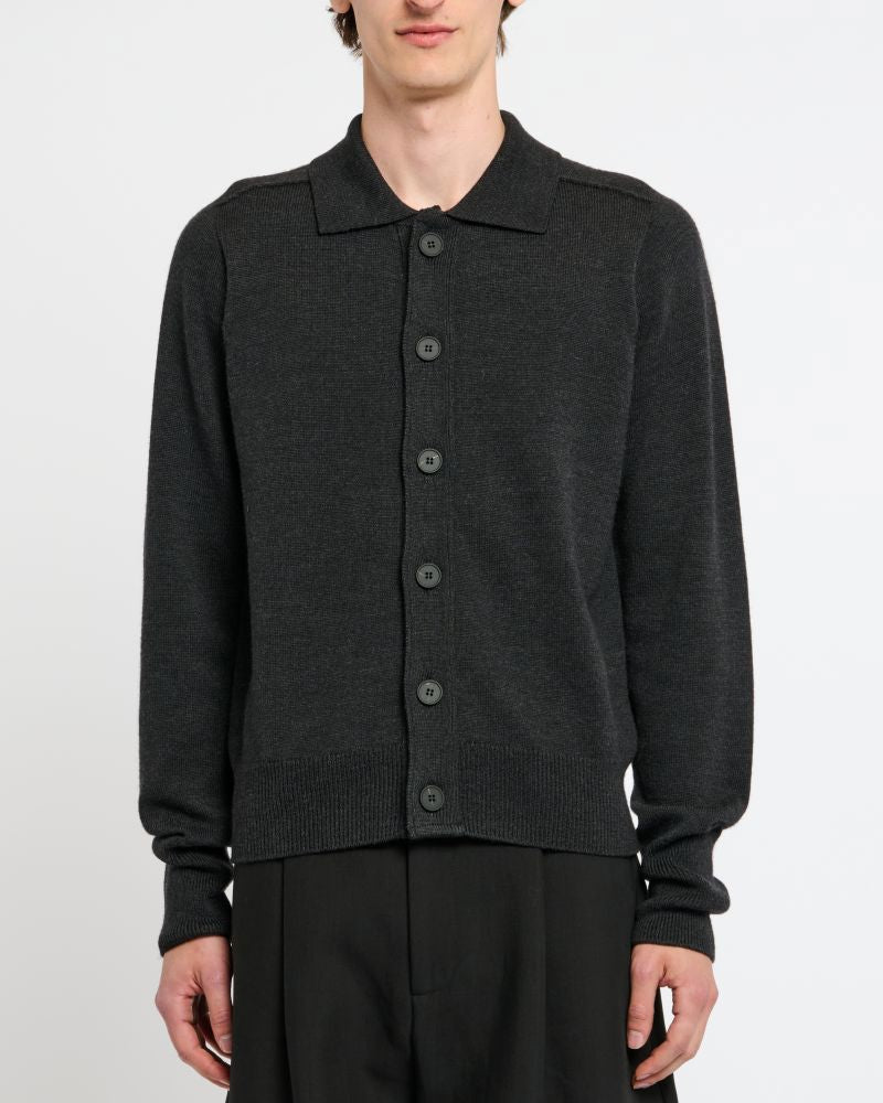 Polo Cardigan Gray Trousers