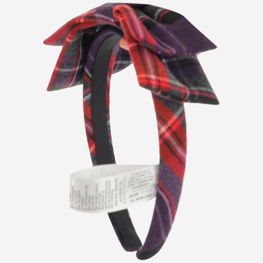 Bow Headband For Girls Purple Cotton Accessory