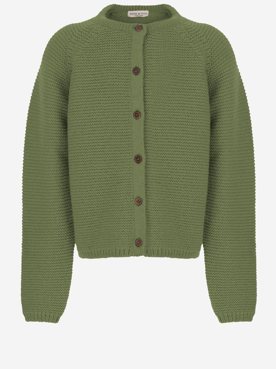 Alpaca Blend Cardigan Green Acrylic