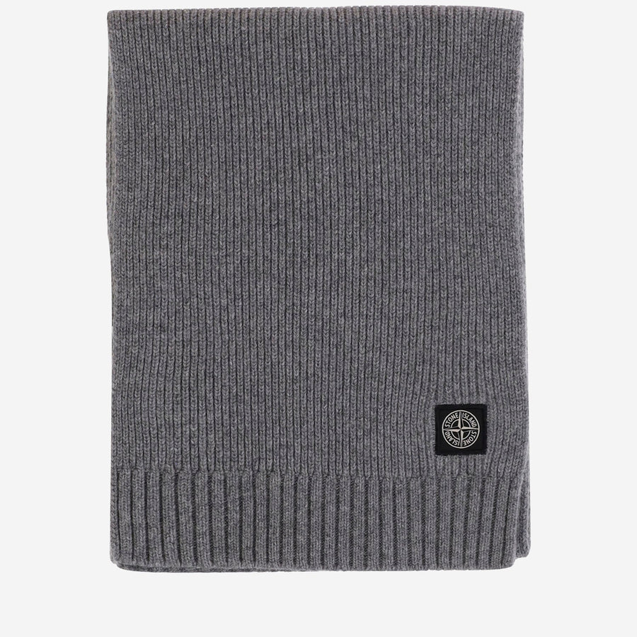 Wool Blend Scarf Gray Virgin