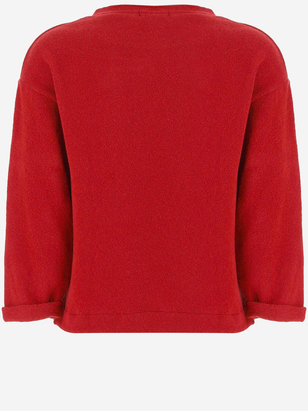 Stretch Cotton Sweater Red