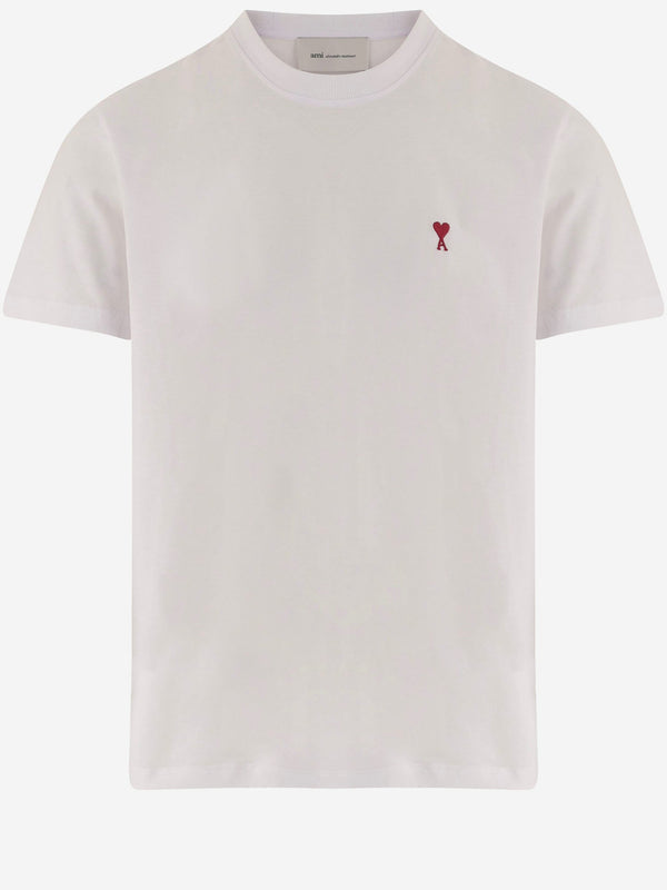 Cotton T-Shirt With Embroidered Logo White T-shirts