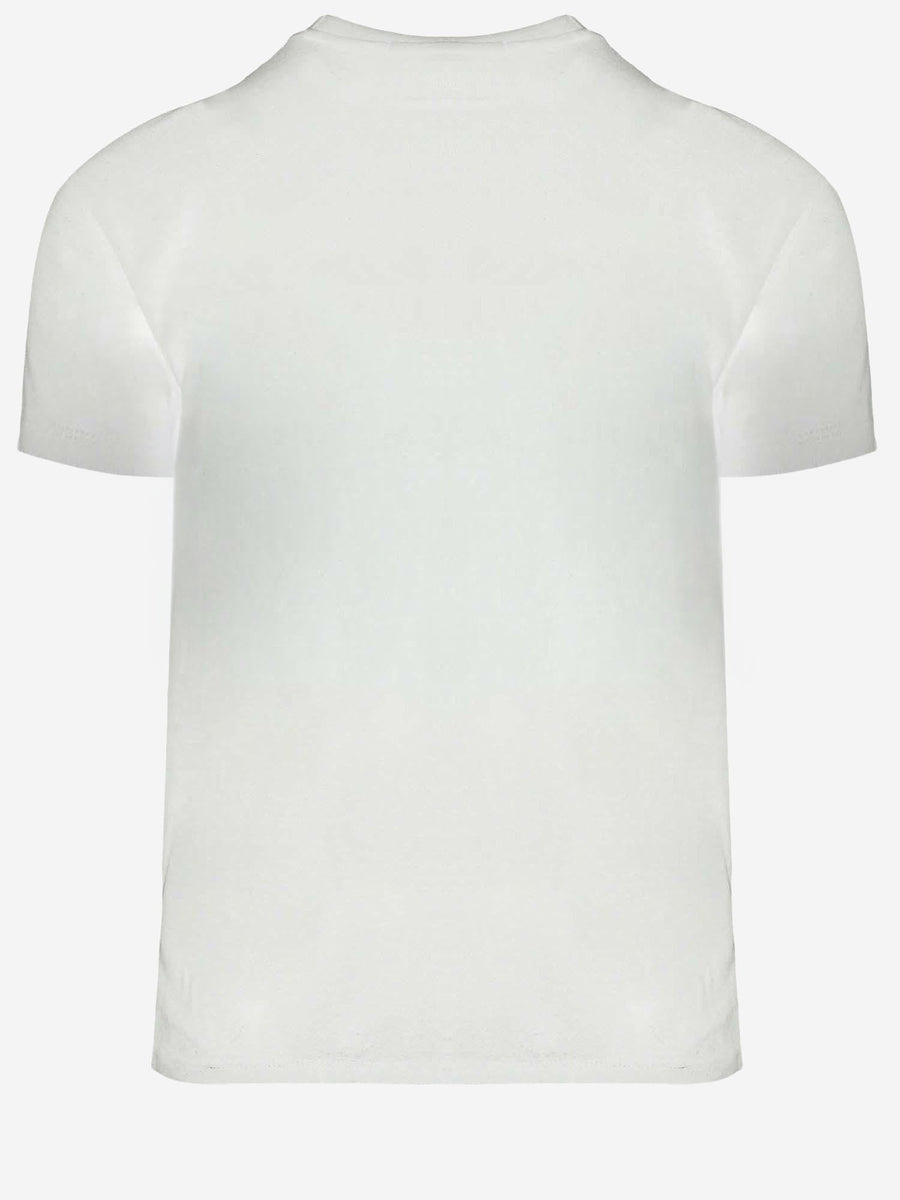 Cotton T-Shirt With Embroidered Logo White T-shirts & Jerseys