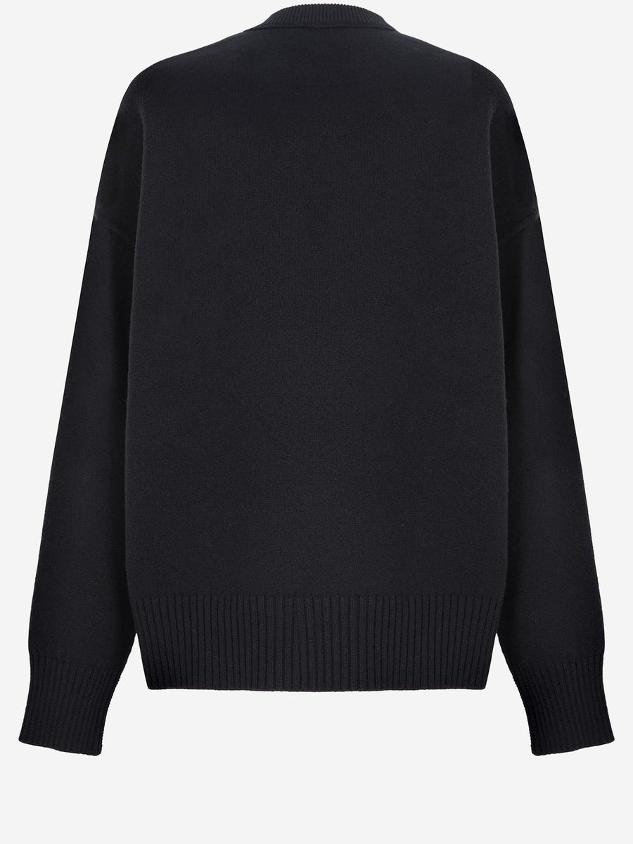 Wool Crew-Neck Sweater Black Virgin
