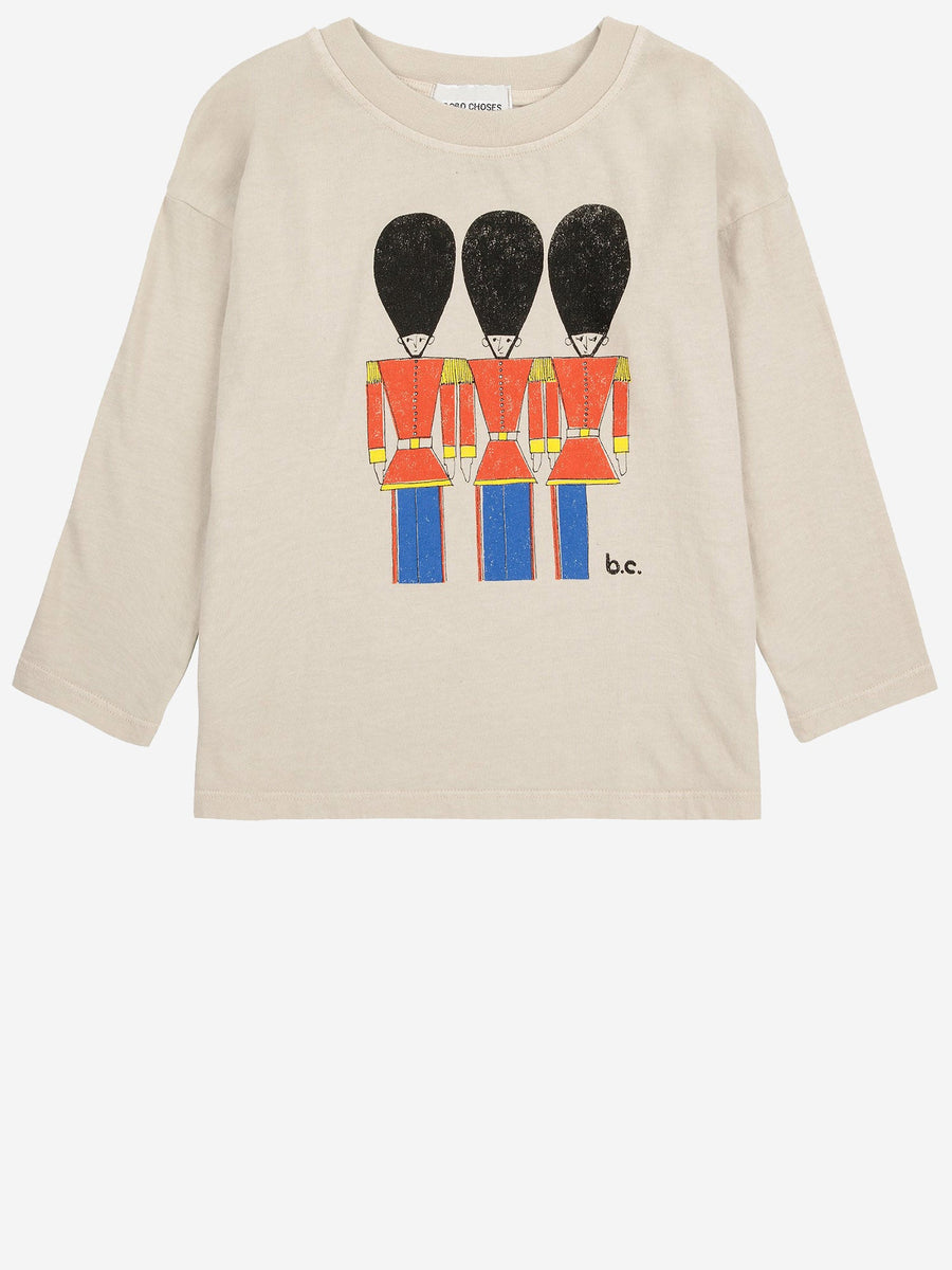 Long-Sleeve Printed T-Shirt Beige Organic Cotton T-shirts