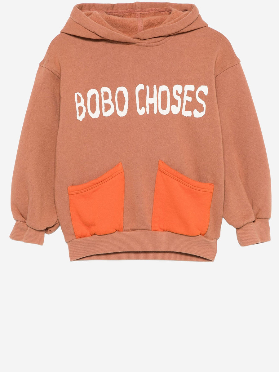 Sweatshirt Cotton Logo Orange Organic Hoods & Sweatshirts