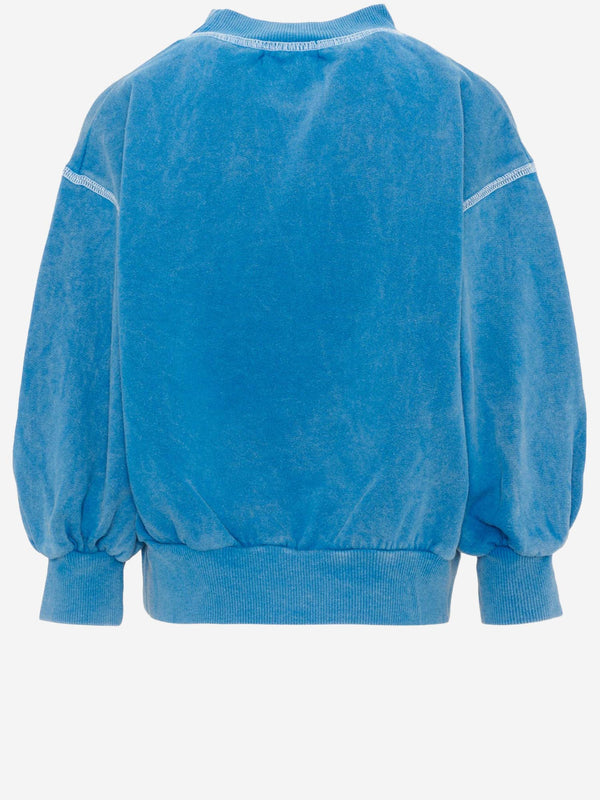 Printed Cotton Sweatshirt Blue Hoods & Sweatshirts