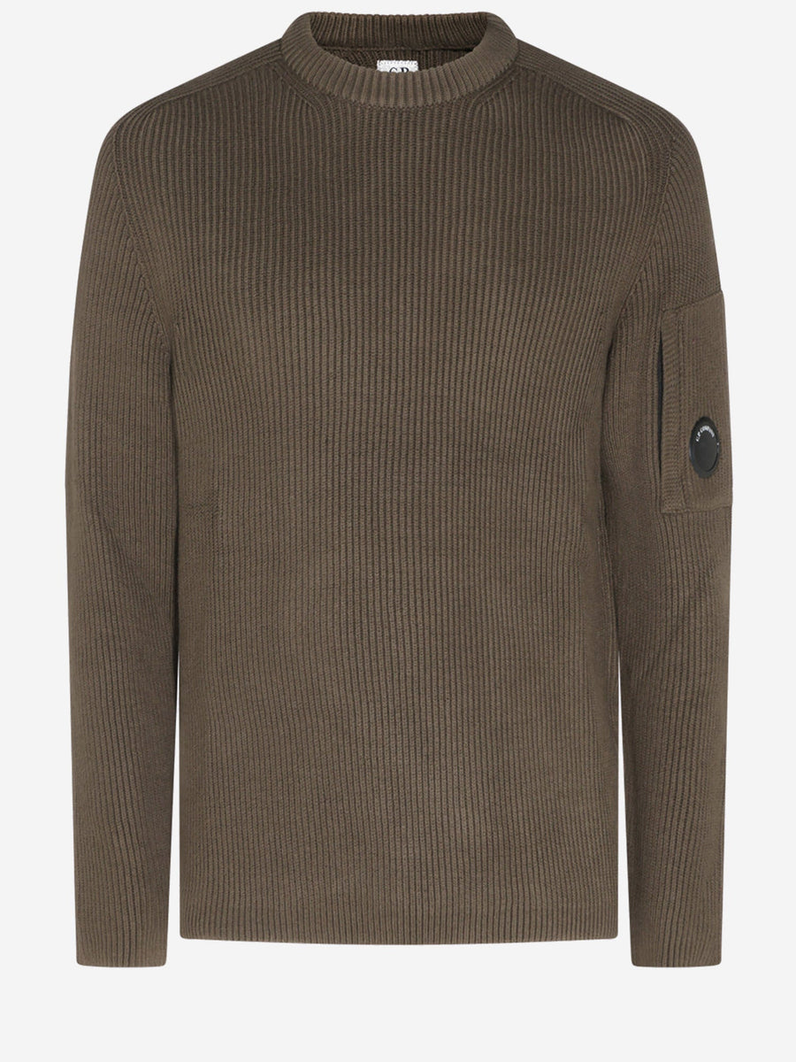 Cotton-Blend Knit Sweater Ivy Green