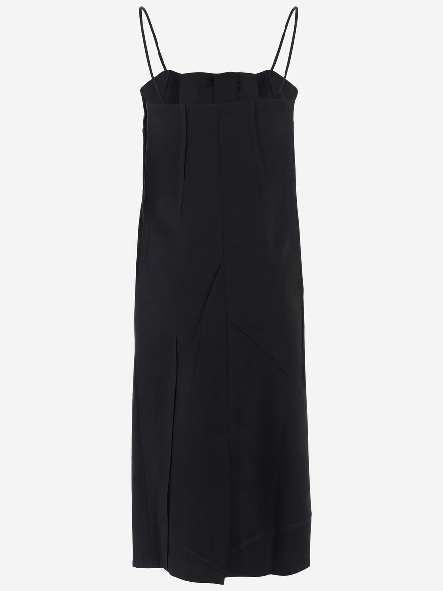 Acetate Blend Dress With Bow Black
