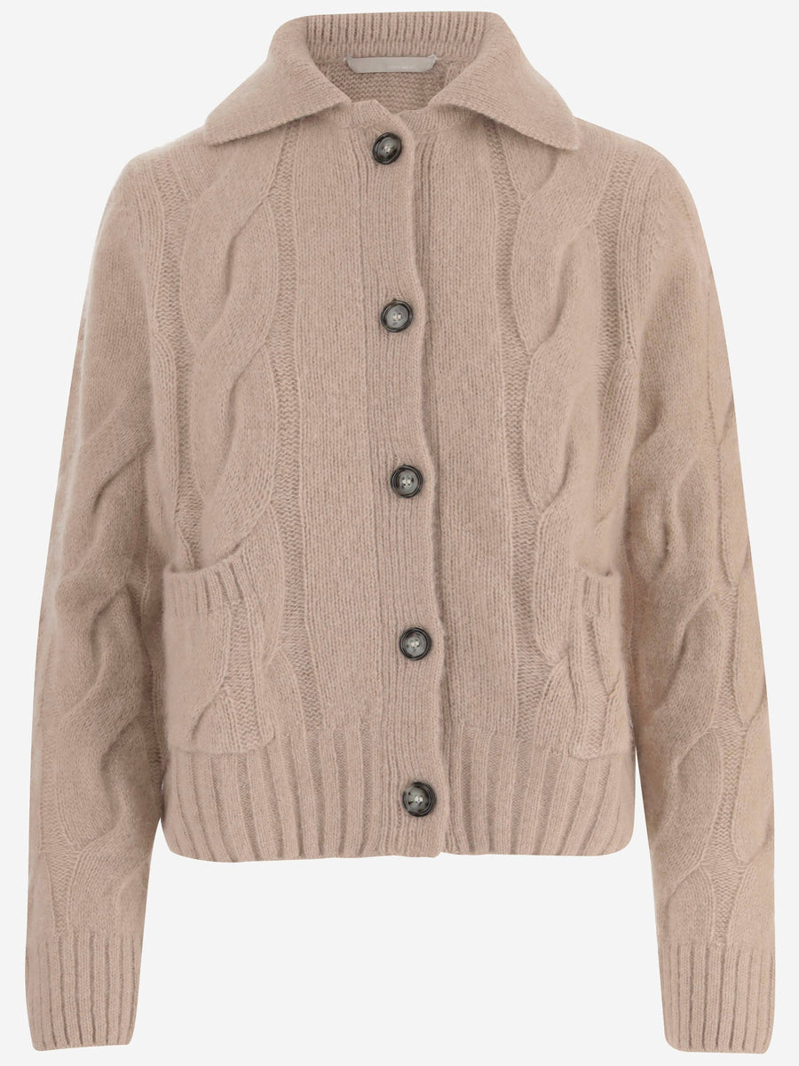 Cardigan Cashmere And Silk Beige