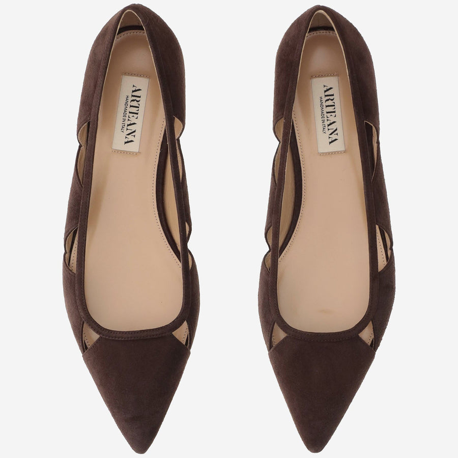 Ballerina Flats Savona Suede Dark Brown