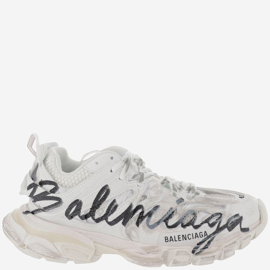 Sneakers Track Signature White Polyurethane Trainers