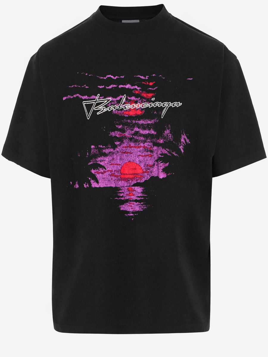 Cotton T-Shirt With Logo Black T-shirts & Jerseys