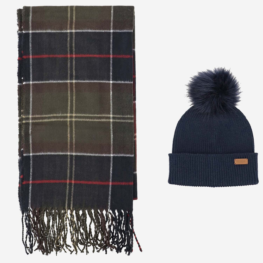 Scarf And Hat Set Multi Check Pattern Multicolour Hat: Viscose