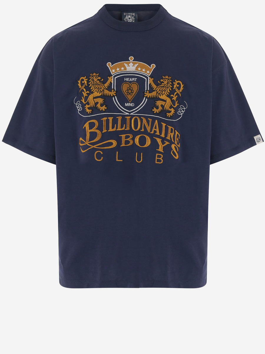 Cotton T-Shirt With Front Embroidery Navy T-shirts