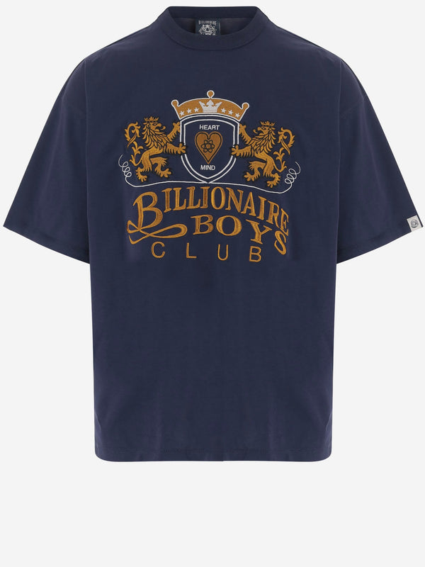 Cotton T-Shirt With Front Embroidery Navy T-shirts
