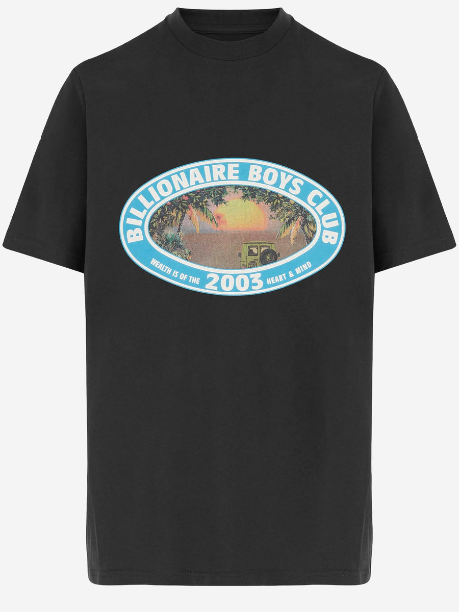 Cotton T-Shirt With Safari Print — Black T-shirts