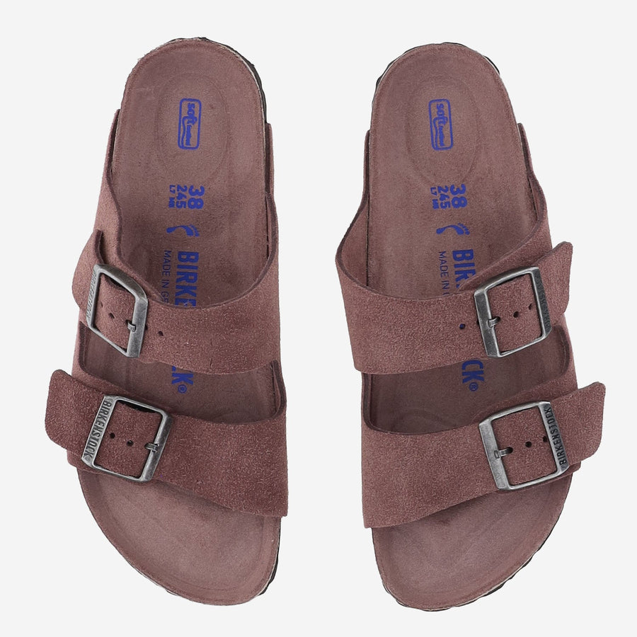 Sandals Arizona Pink Suede Leather And Cork