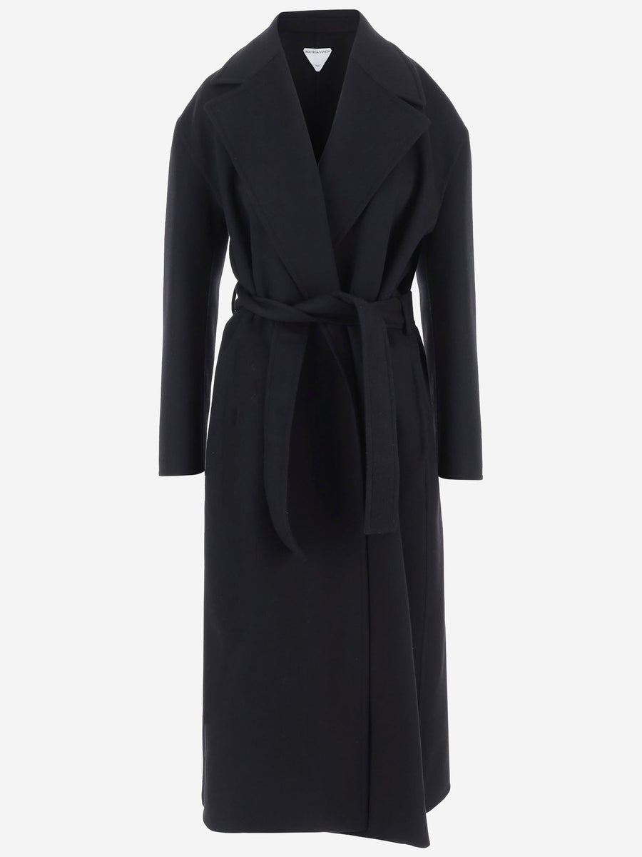 Wool And Cashmere Coat Double Black