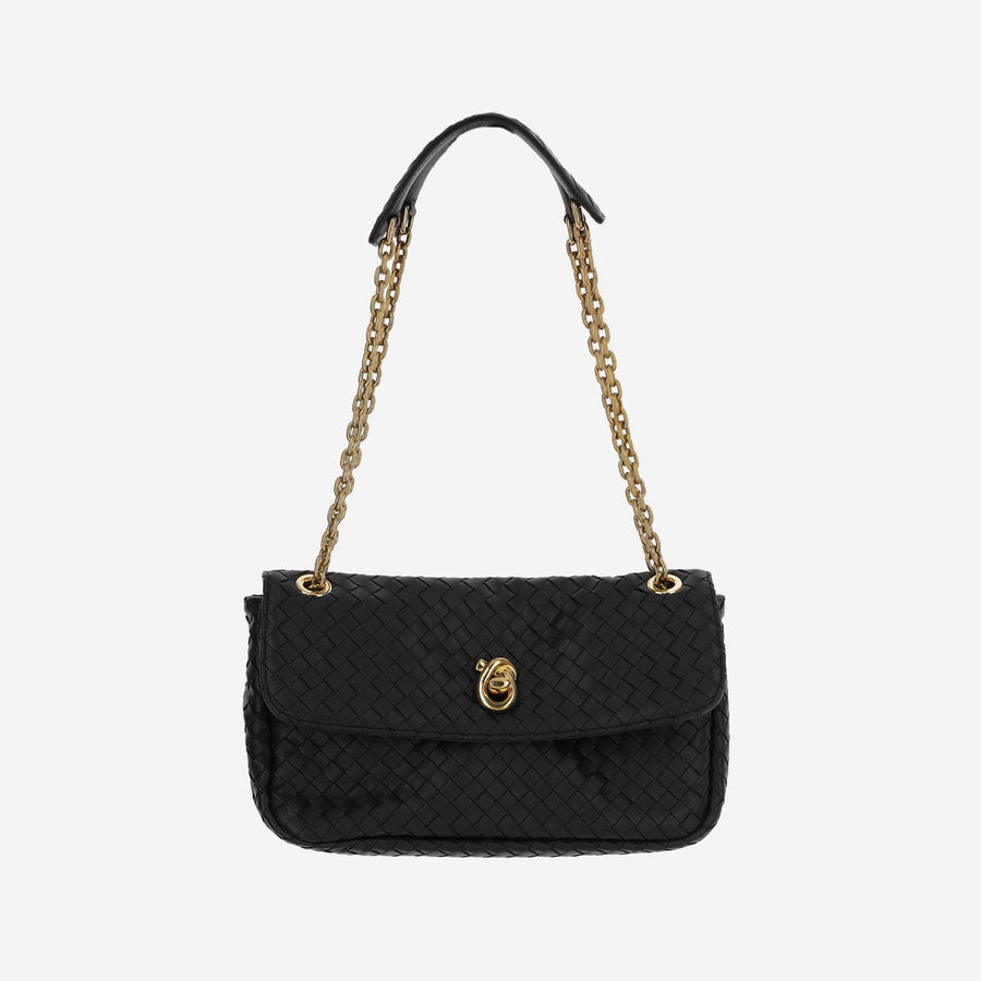 Shoulder Bag Madison Black Lambskin Lamb Skin