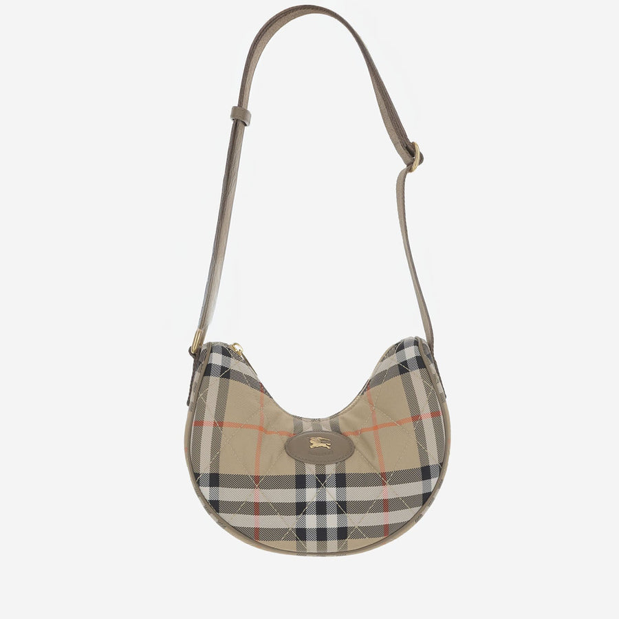 Shoulder Bag Horseshoe Beige Nylon