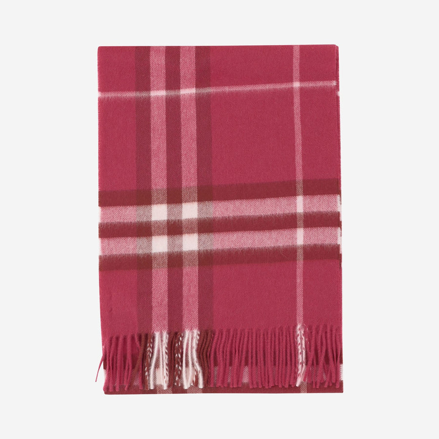 Cashmere Scarf Giant Check Jam Pink