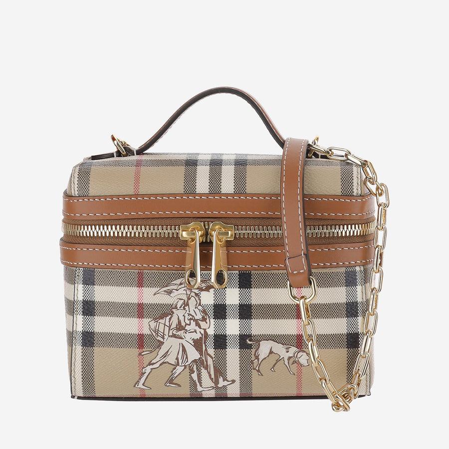 Vanity Bag Mini Check Mates Archive Beige Polyurethane Handbags