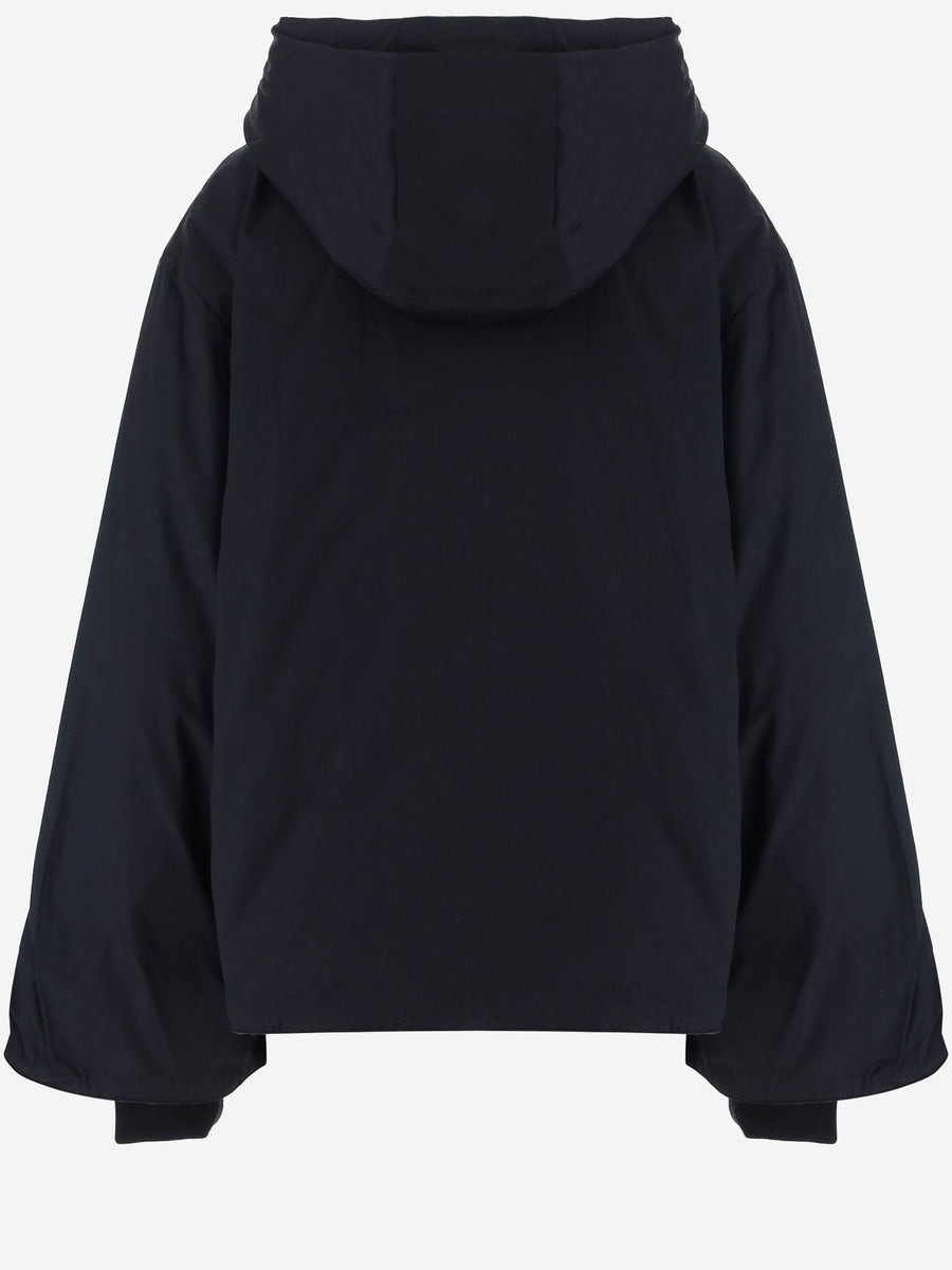Hooded Cotton Jacket Black Recycled