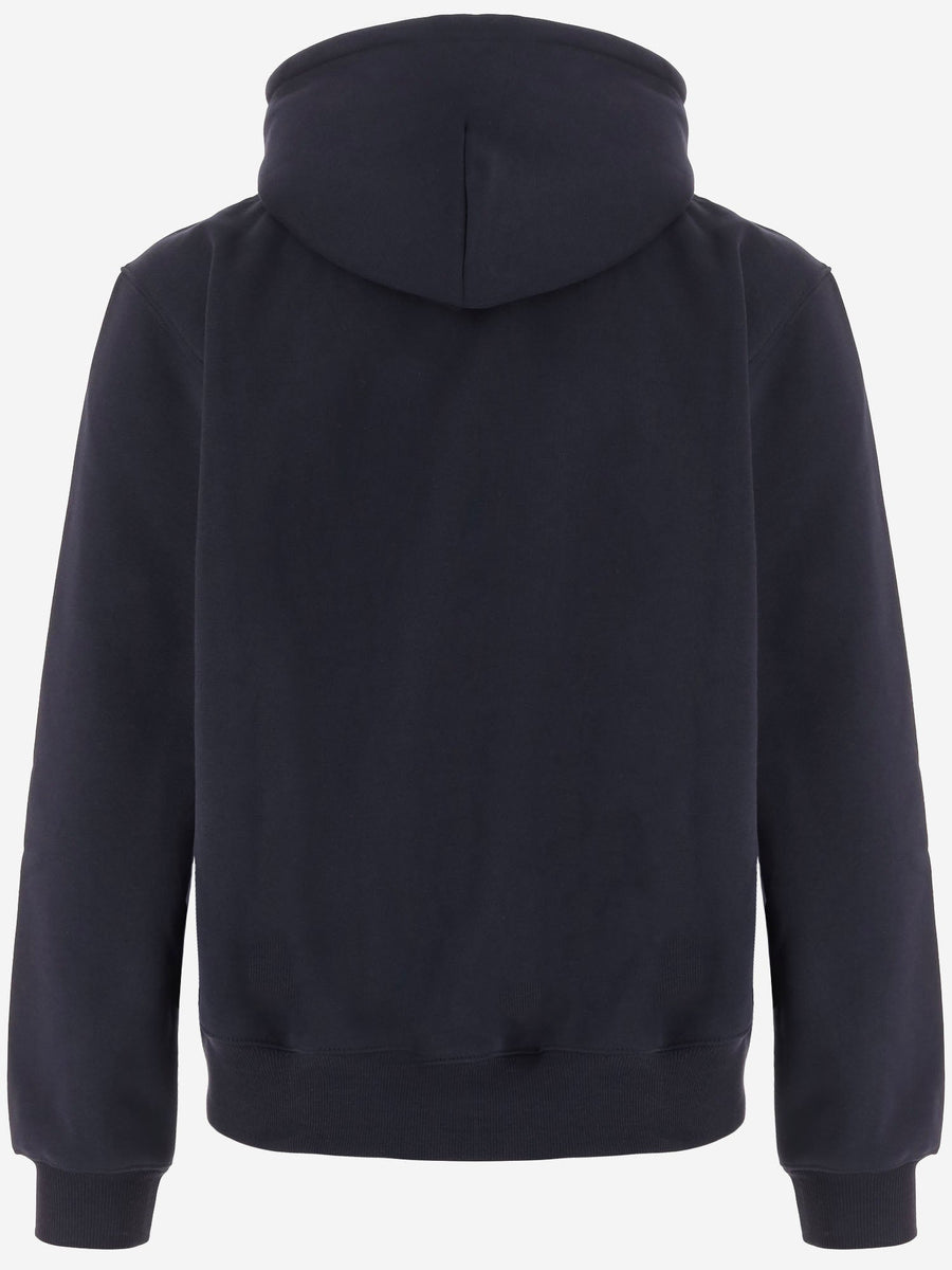 Cotton-Blend Logo Hoodie Dark Navy Sweatshirts