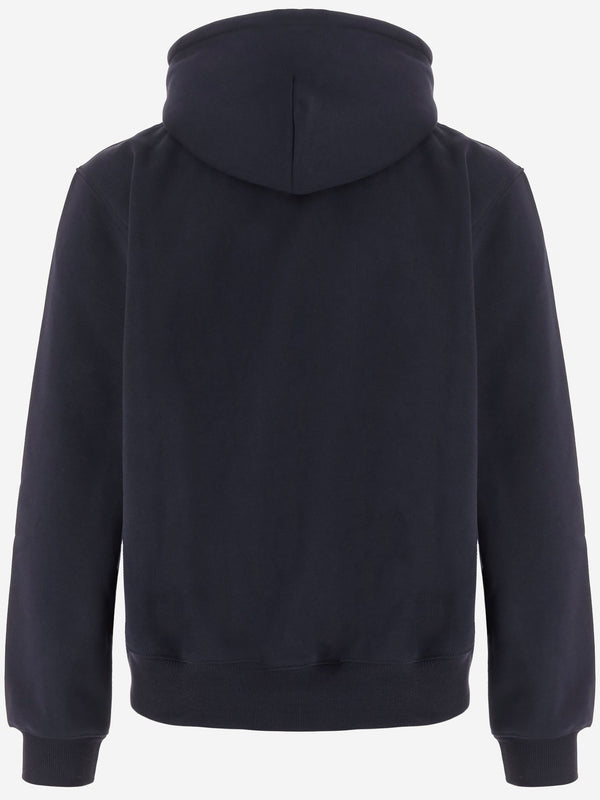 Cotton-Blend Logo Hoodie Dark Navy Sweatshirts