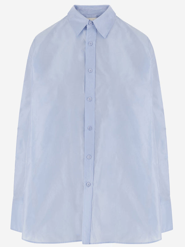 Shirt, Oversized Silk Light Blue