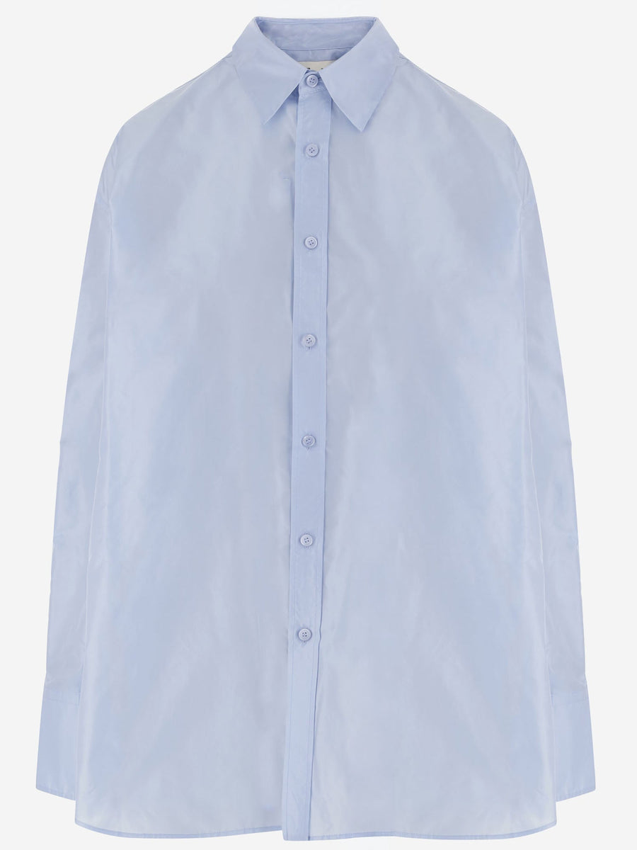 Shirt, Oversized Silk Light Blue
