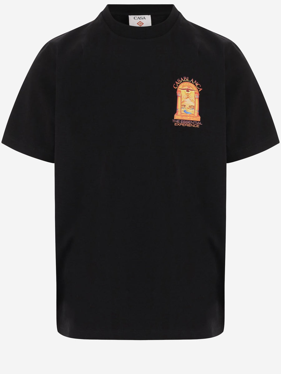 Printed Cotton T-Shirt Black Organic T-shirts