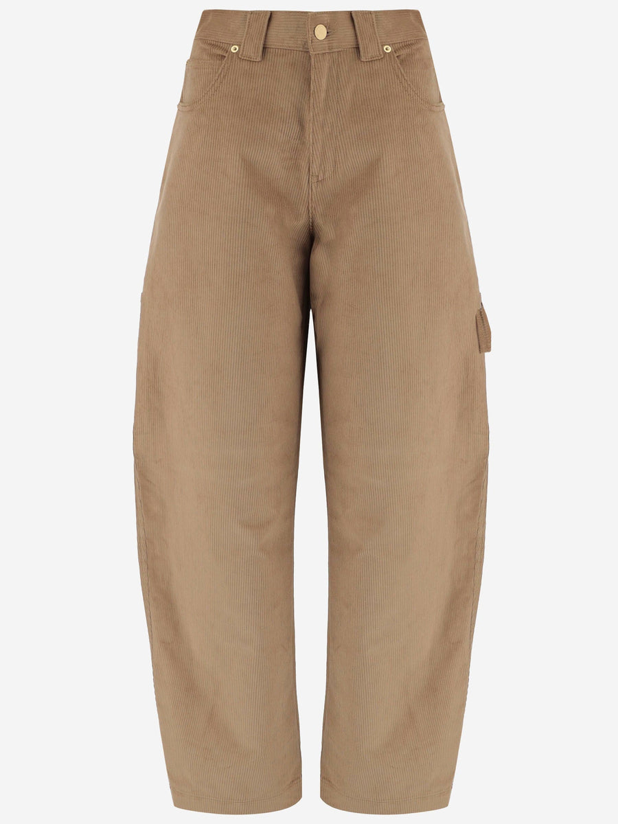 Cargo Trousers Audrey Cotton-Velvet Beige