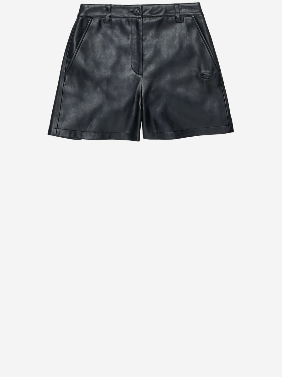 Shorts Coated Fabric Black Polyester Trousers
