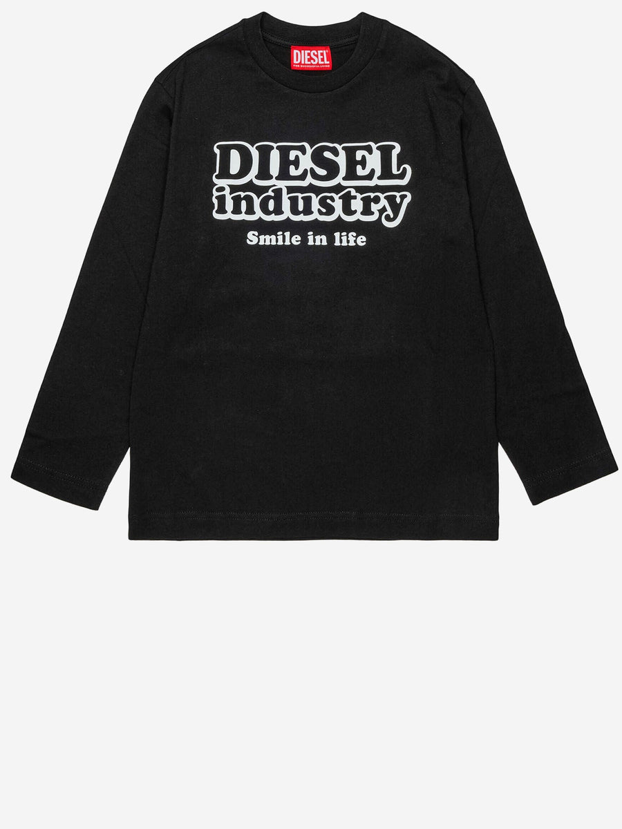 Long-Sleeve Cotton Top Black Knitwear