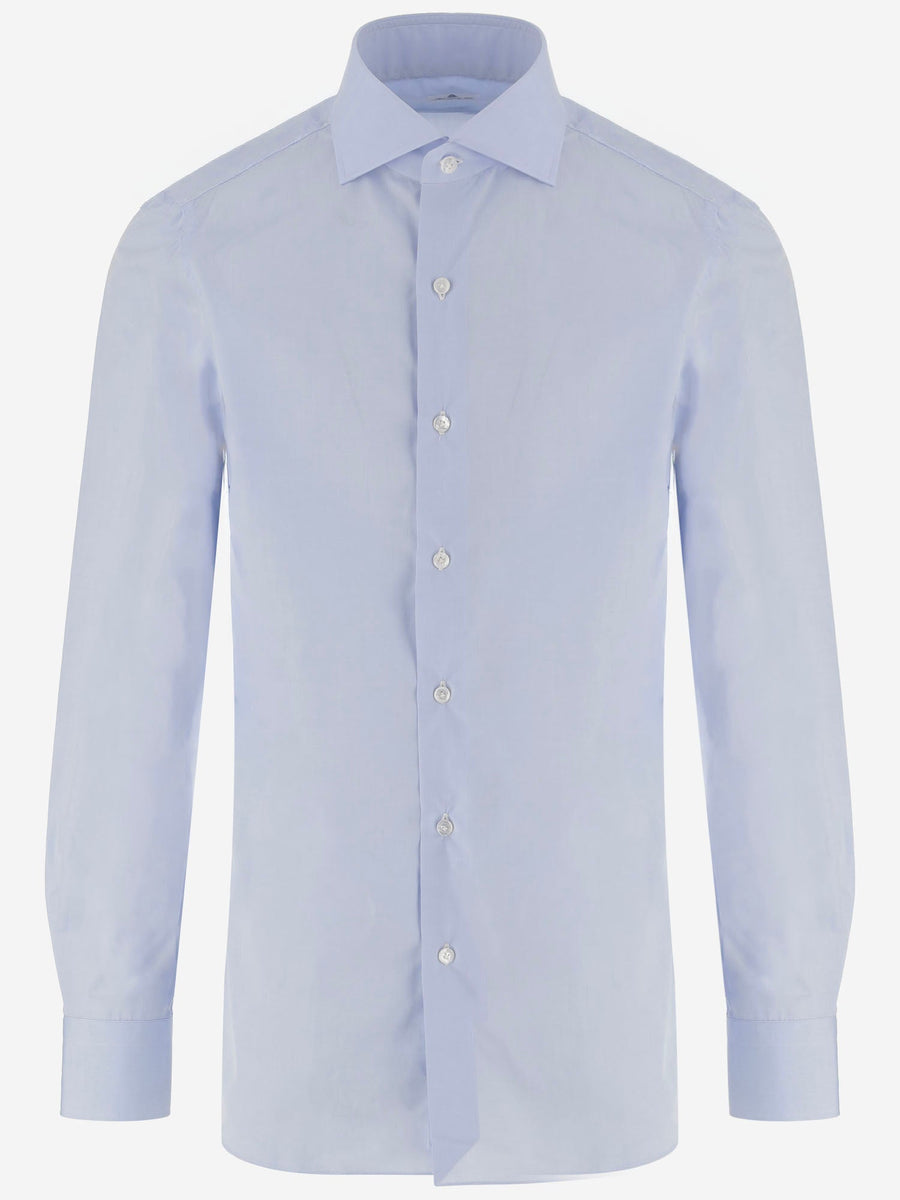 Shirt Ribbed Cotton Light Blue