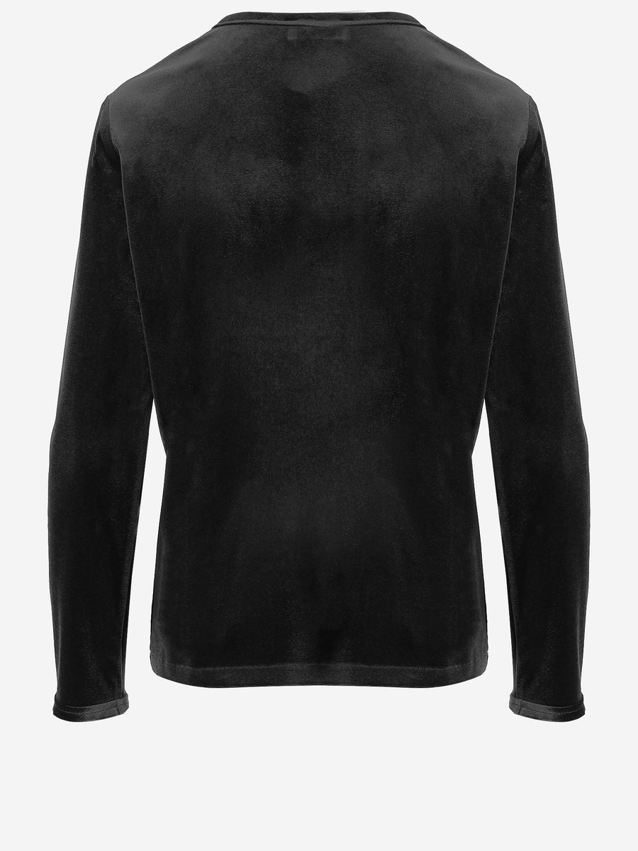 Sweater Stretch Velvet Black Polyester