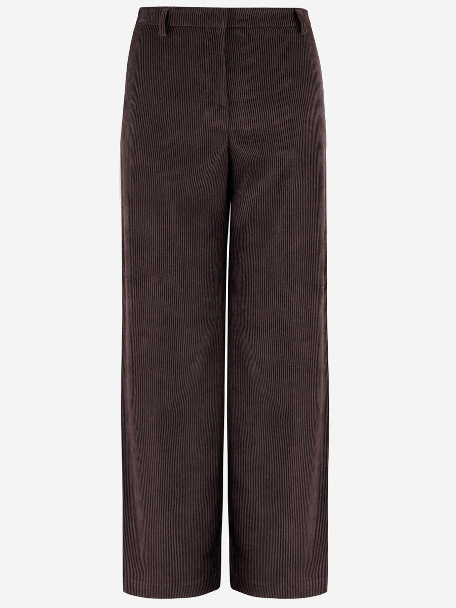 Trousers Corduroy Dark Brown Polyester