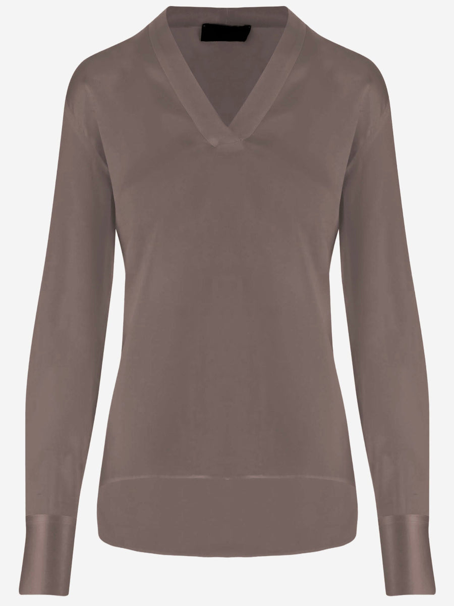 Shirt Stretch Silk — Taupe