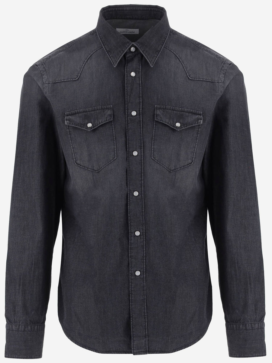 Cotton Denim Shirt Dark Grey