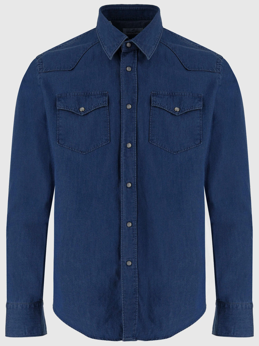 Cotton Denim Shirt West8 Dark
