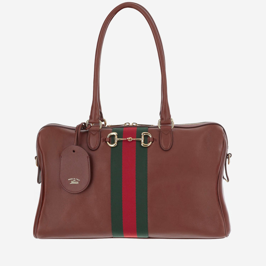 Top Handle Borsetto Calf Skin Bag Brown Shoulder