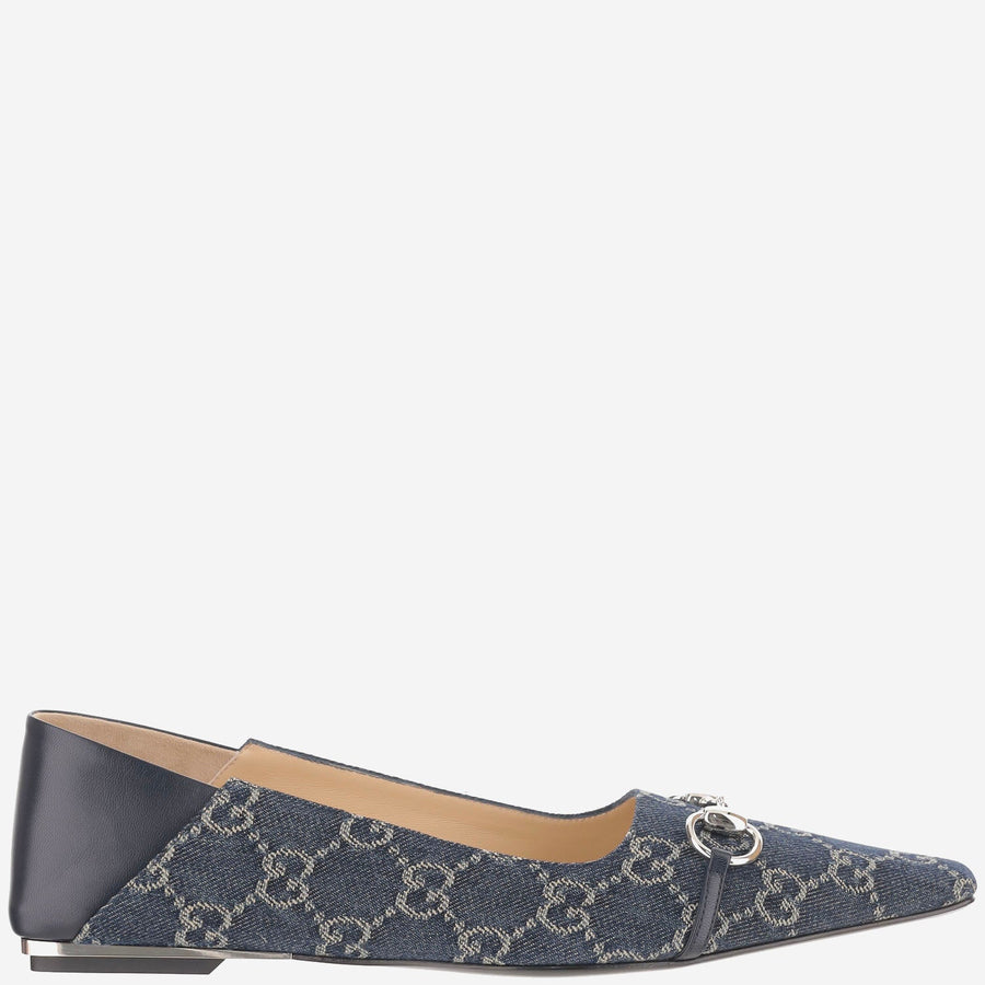 Ballerina Flats Vittoria Gg Cotton Denim
